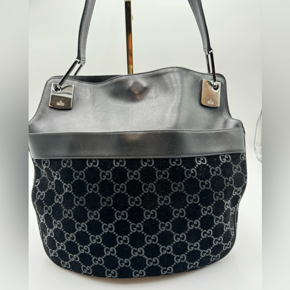 Gucci-Authentic-Guccisima Large Black Shoulder Bag Rare - Picture 1 of 16